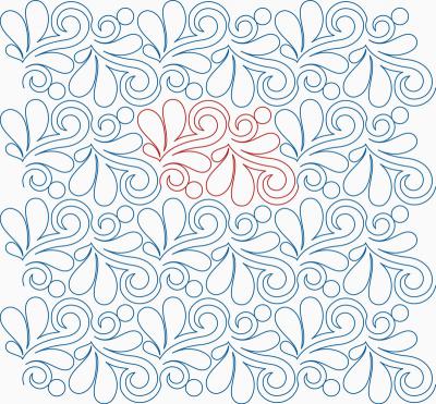 Whipped Feathers DIGITAL Longarm Quilting Pantograph Design by Melissa Kelley