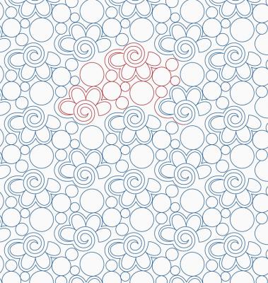 Flower Pebbles DIGITAL Longarm Quilting Pantograph Design by Melissa Kelley