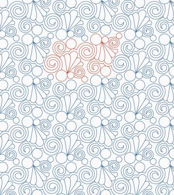 Swirly Feather Bubbles DIGITAL Longarm Quilting Pantograph Design by Melissa Kelley