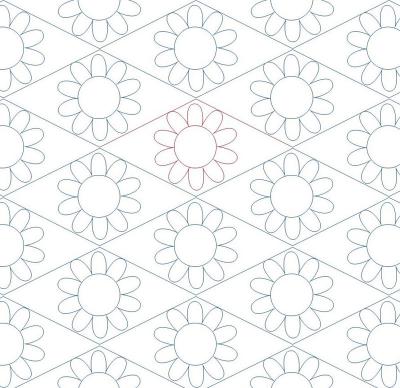 Argyle Flowers DIGITAL Longarm Quilting Pantograph Design by Melissa Kelley