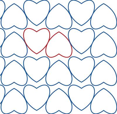 Bountiful Hearts DIGITAL Longarm Quilting Pantograph Design by Melissa Kelley