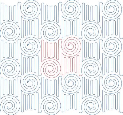 Checkered Swirls DIGITAL Longarm Quilting Pantograph Design by Melissa Kelley