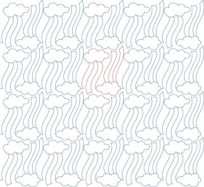 Cloud Slide DIGITAL Longarm Quilting Pantograph Design by Melissa Kelley