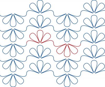 Daisy Rows DIGITAL Longarm Quilting Pantograph Design by Melissa Kelley
