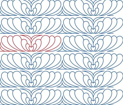 Feather Plume DIGITAL Longarm Quilting Pantograph Design by Melissa Kelley