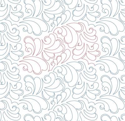 Feathers Forever DIGITAL Longarm Quilting Pantograph Design by Melissa Kelley