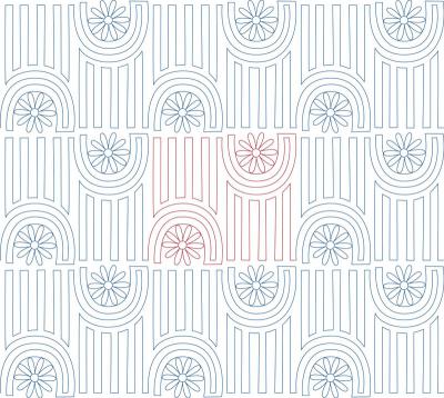 Floral Panel DIGITAL Longarm Quilting Pantograph Design by Melissa Kelley