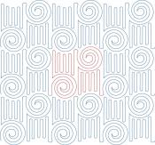 Checkered Swirls DIGITAL Longarm Quilting Pantograph Design by Melissa Kelley