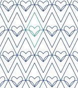 Diamond Hearts DIGITAL Longarm Quilting Pantograph Design by Melissa Kelley