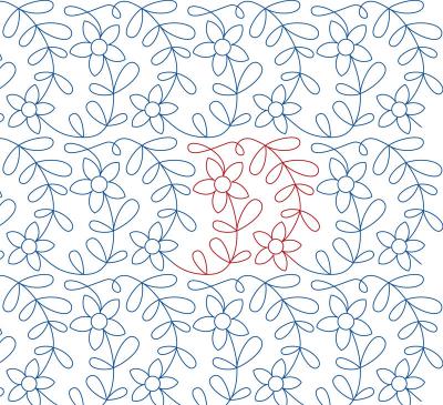 Lovely Flowers DIGITAL Longarm Quilting Pantograph Design by Melissa Kelley