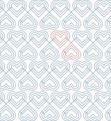 Geo Hearts DIGITAL Longarm Quilting Pantograph Design by Melissa Kelley