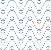 Groovy Hearts DIGITAL Longarm Quilting Pantograph Design by Melissa Kelley