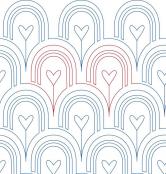 Heart Clams DIGITAL Longarm Quilting Pantograph Design by Melissa Kelley