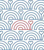 Juju Hearts DIGITAL Longarm Quilting Pantograph Design by Melissa Kelley