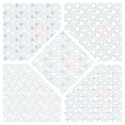 Rainbow Collection DIGITAL Longarm Quilting Pantograph Design by Melissa Kelley