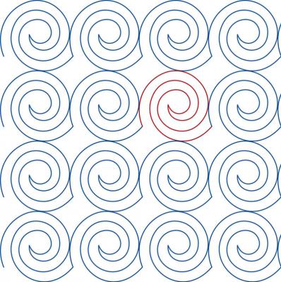 Snail Shells DIGITAL Longarm Quilting Pantograph Design by Melissa Kelley