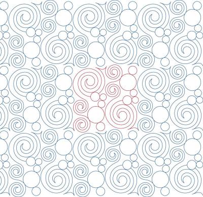 Swirly Bubbles DIGITAL Longarm Quilting Pantograph Design by Melissa Kelley