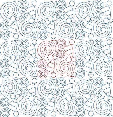 Swirly Candy Corn DIGITAL Longarm Quilting Pantograph Design by Melissa Kelley