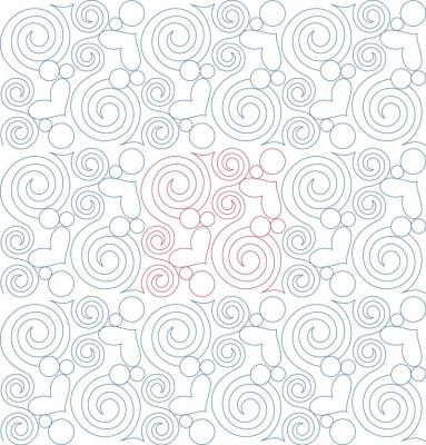 Swirly Hearts DIGITAL Longarm Quilting Pantograph Design by Melissa Kelley