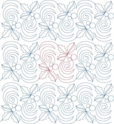 Windy Holly DIGITAL Longarm Quilting Pantograph Design by Melissa Kelley