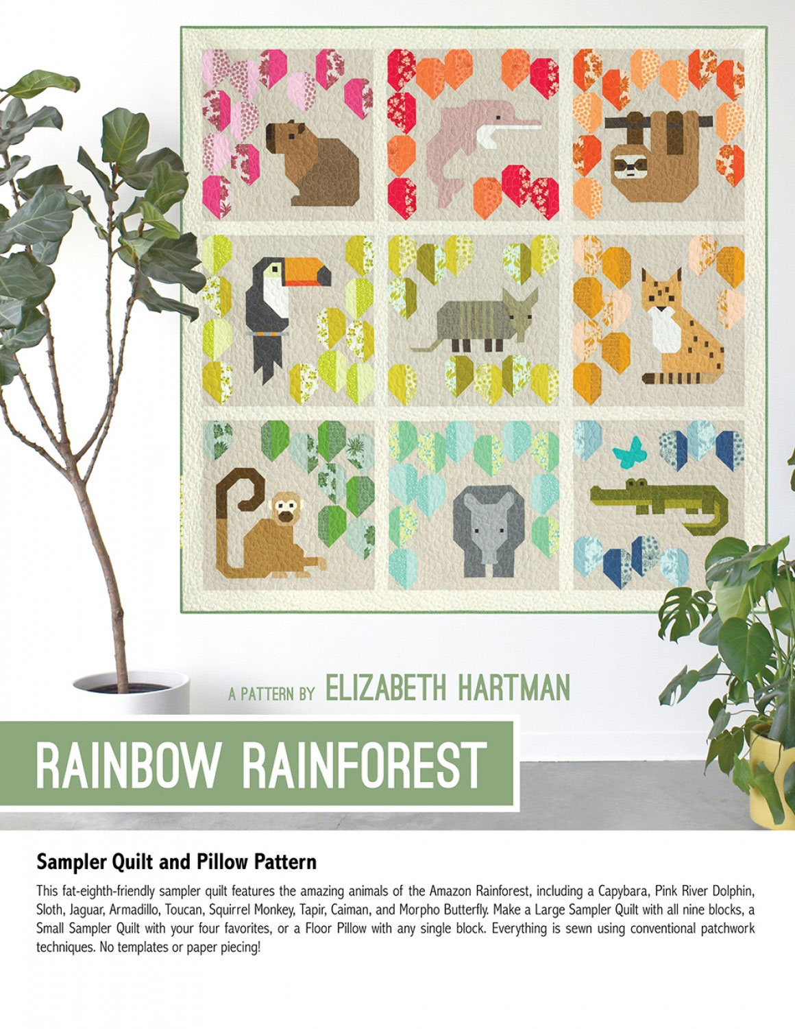 Rainbow-Rainforest-quilt-sewing-pattern-Elizabeth-Hartman-front