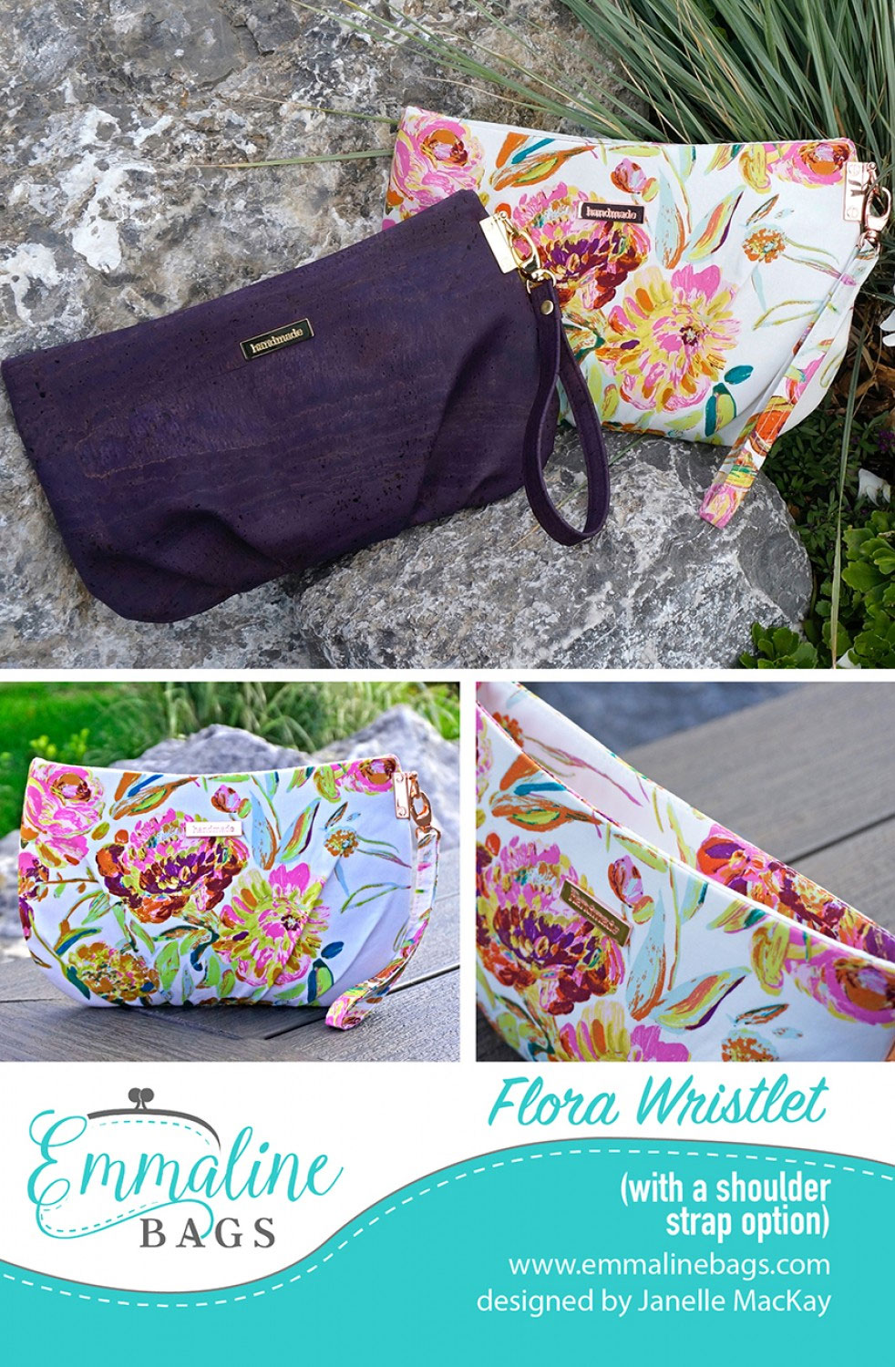 Flora-Wristlet-zippered-pouch-sewing-pattern-from-Emmaline-Bags-front