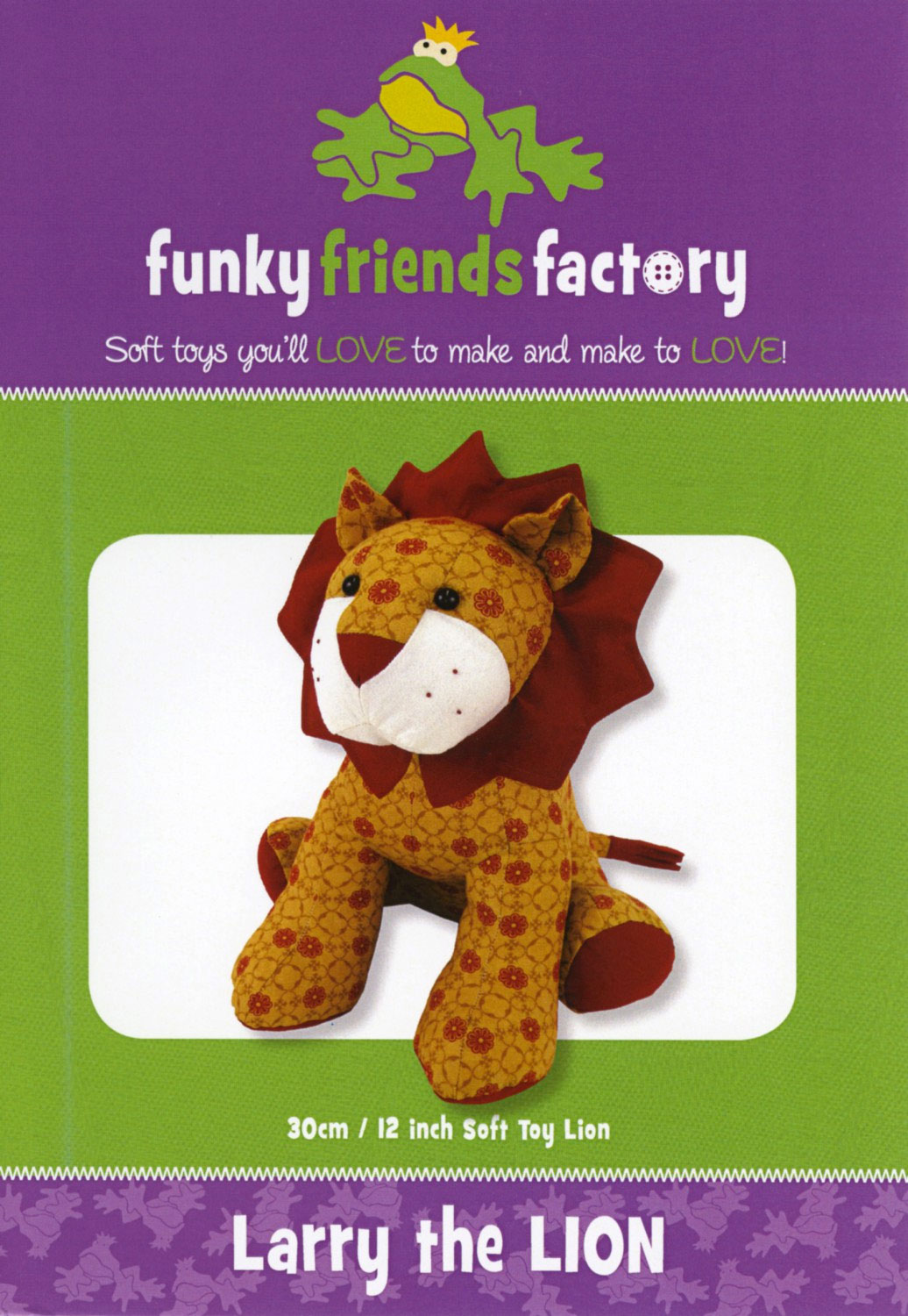 Larry-the-Lion--sewing-pattern-Funky-Friends-Factory-front