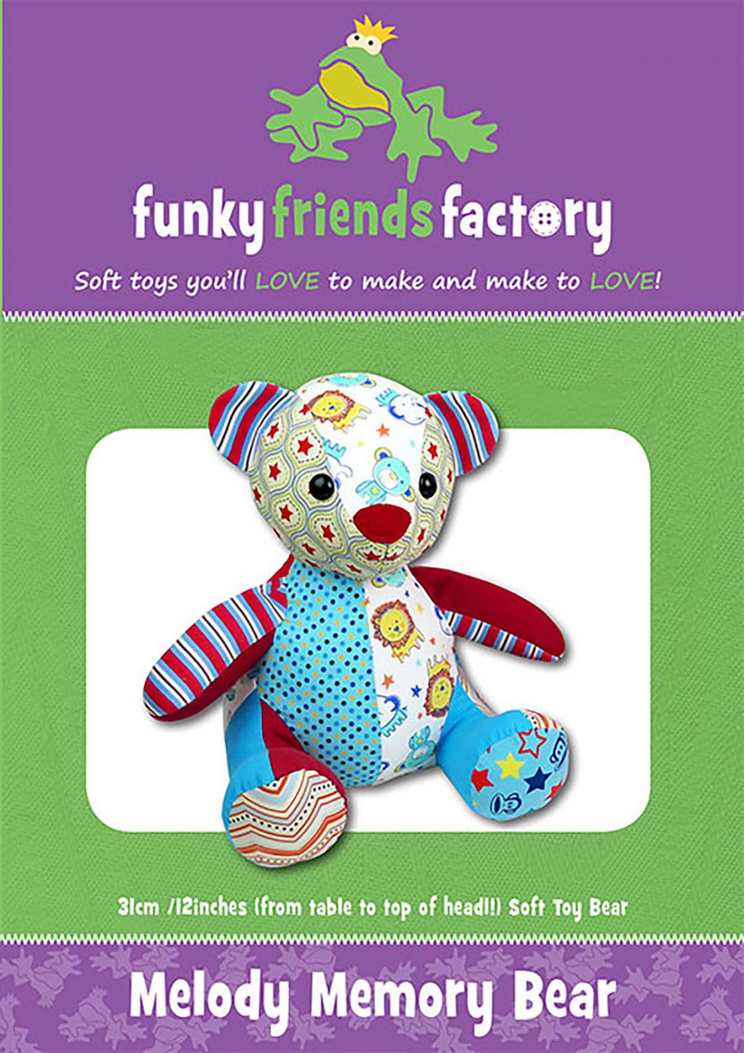 Melody-memory-bear-sewing-pattern-Funky-Friends-Factory-front