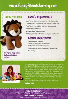 Larry-the-Lion--sewing-pattern-Funky-Friends-Factory-back