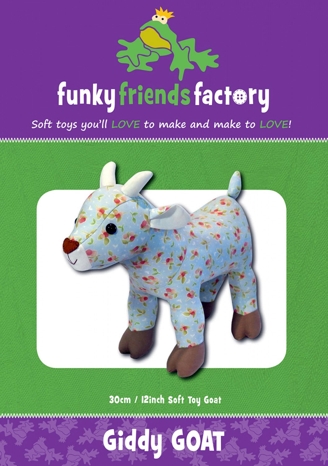 Pauline McArthur Pattern Funky Friends Factory FFF Printed Pattern Giddy Goat Stuffed Animal Pattern Stuffie Pattern