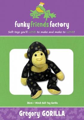 Gregory Gorilla soft toy sewing pattern Funky Friends Factory