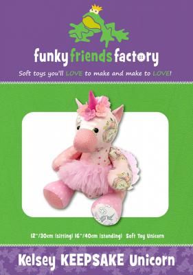 Kelsey Keepsake Unicorn soft toy sewing pattern Funky Friends Factory