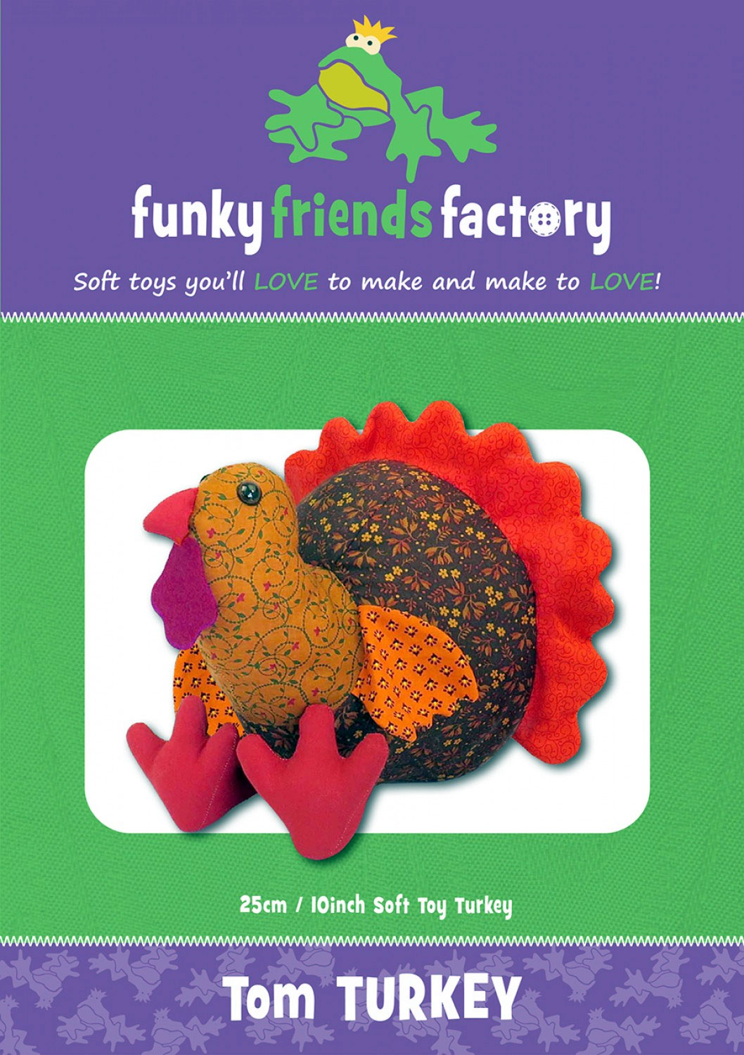 Tom-Turkey-soft-toy-sewing-pattern-Funky-Friends-Factory-front