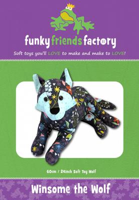 Winsome Wolf soft toy sewing pattern Funky Friends Factory