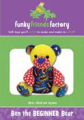Ben the Beginner Bear soft toy sewing pattern Funky Friends Factory