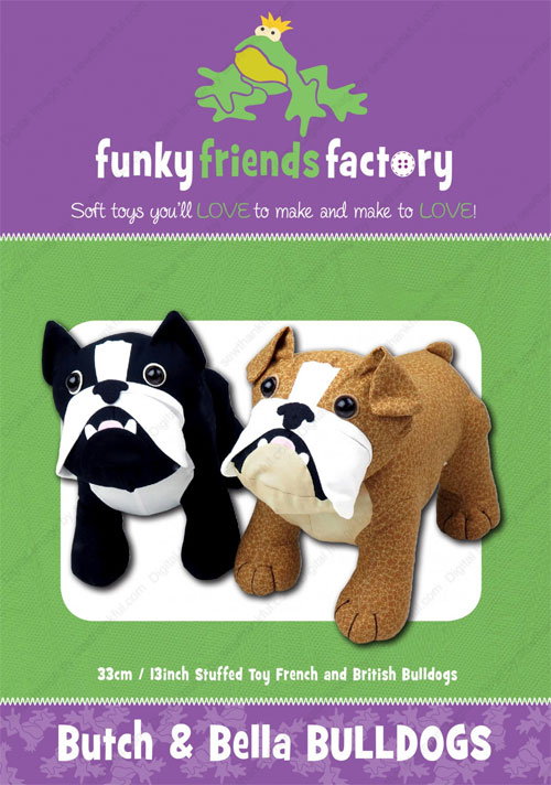 Butch-and-Bella-Bulldogs-sewing-pattern-Funky-Friends-Factory-front