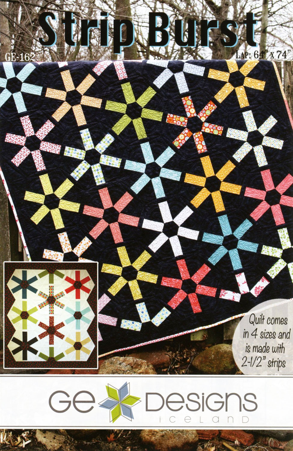 Strip-Burst-quilt-sewing-pattern-GE-Designs-front