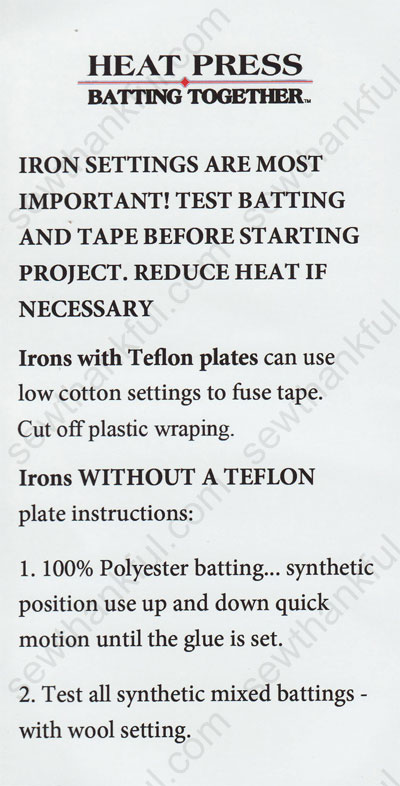 Heat Press Batting Together Fusible Tape