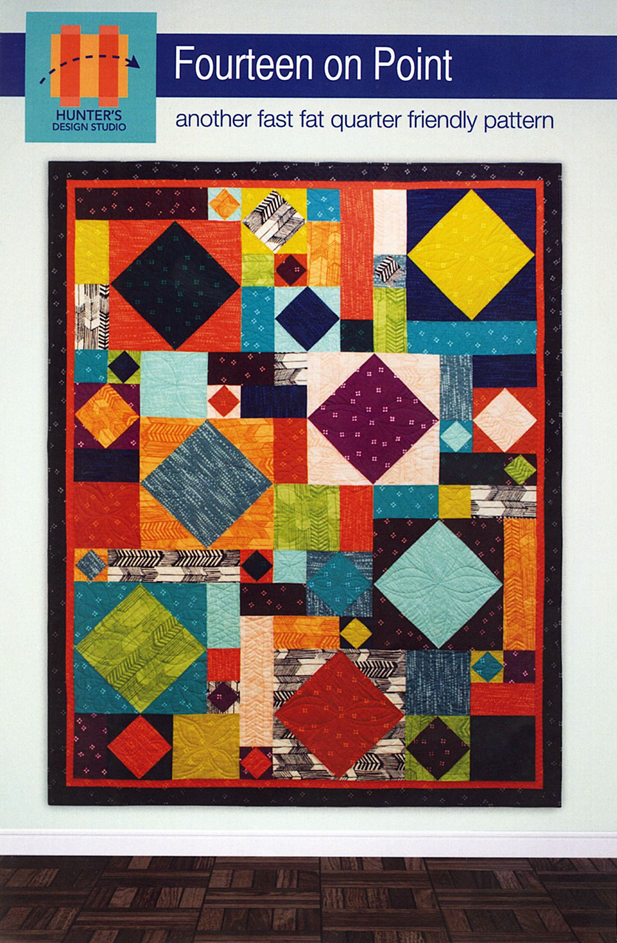 Fourteen-On-Point-quilt-sewing-pattern-Hunters-Design-Studio-front