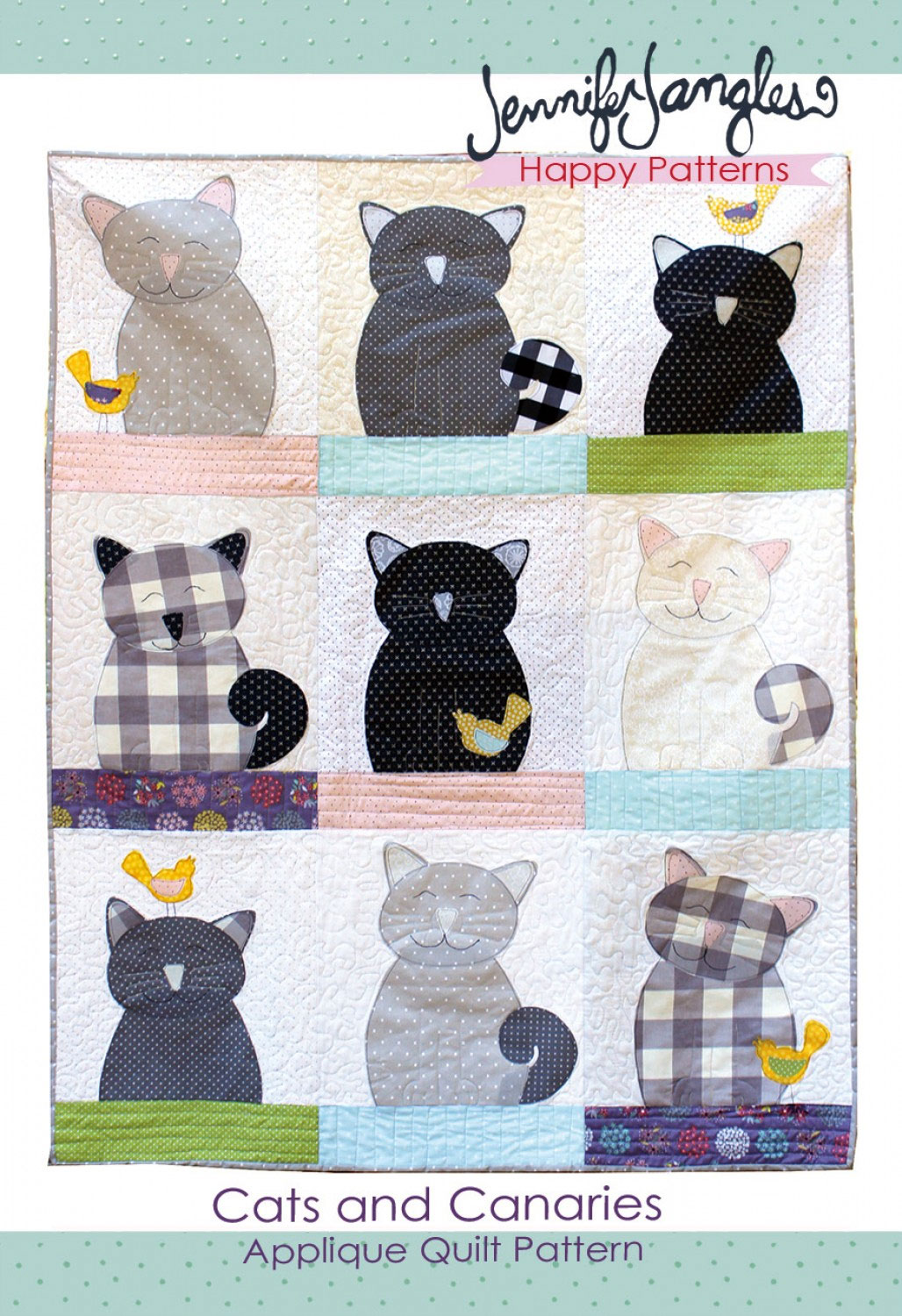 Cats-and-Canaries-quilt-sewing-pattern-Jennifer-Jangles-front