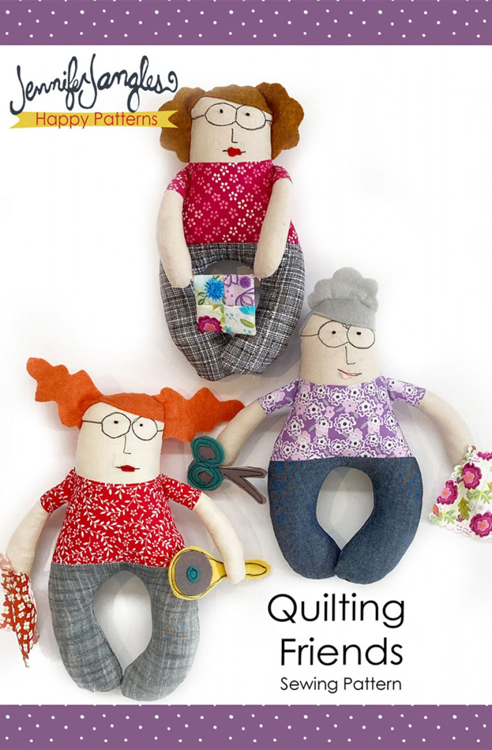 Quilting-Friends-soft-toy-sewing-pattern-Jennifer-Jangles-front