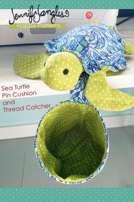 ***SPOTLIGHT SPECIAL*** Sea Turtle Pincushion & Thread Catcher sewing pattern from Jennifer Jangles