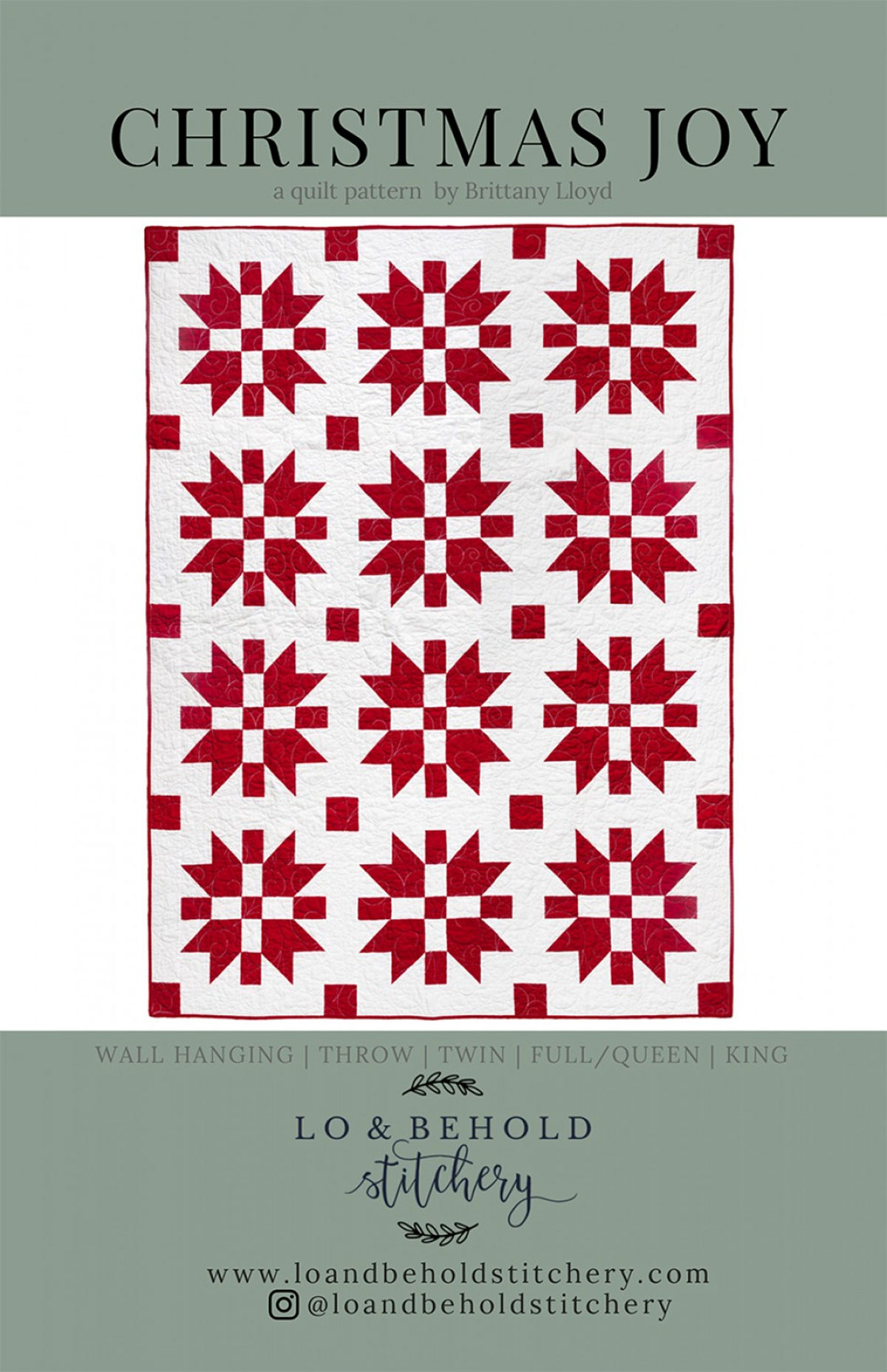 Christmas-Joy-quilt-sewing-pattern-Lo-and-Behold-Stitchery-front