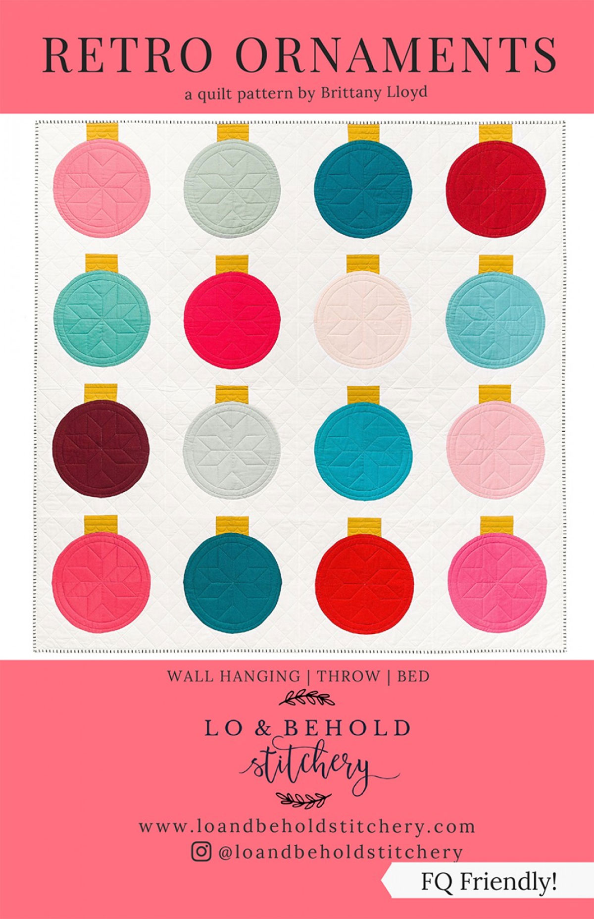 Retro-Ornaments-quilt-sewing-pattern-Lo-and-Behold-Stitchery-front