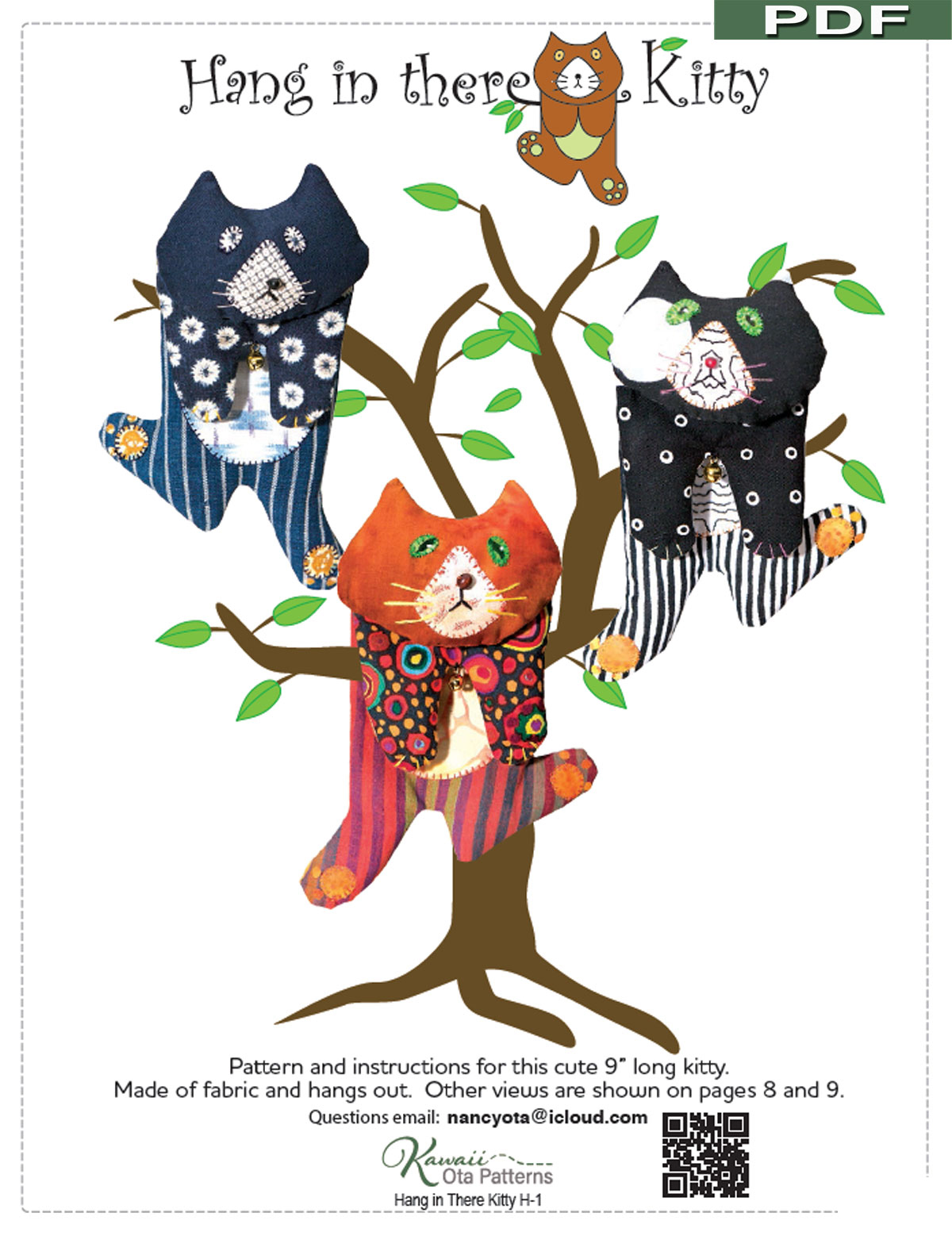 Hang-In-There-Kitty-digital-sewing-pattern-Kawaii-Ota-front