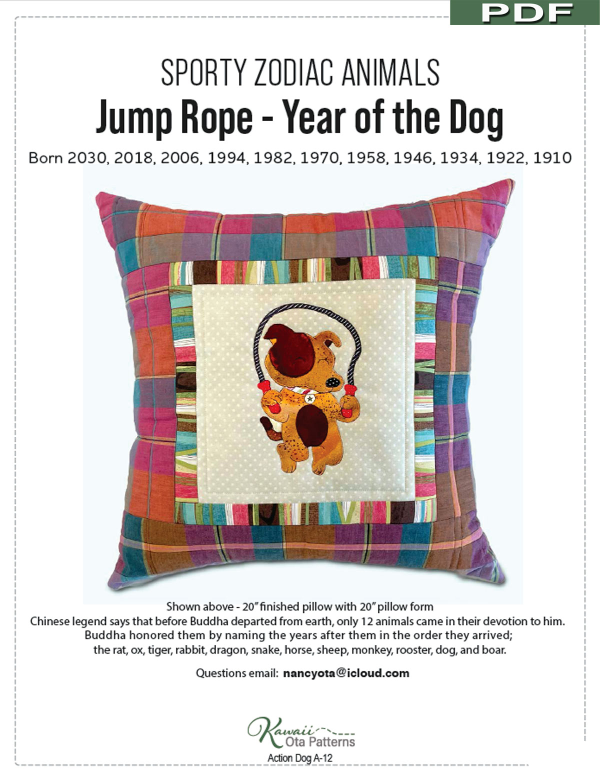 Jump-Rope-Year-of-The-Dog-digital-sewing-pattern-Kawaii-Ota-front