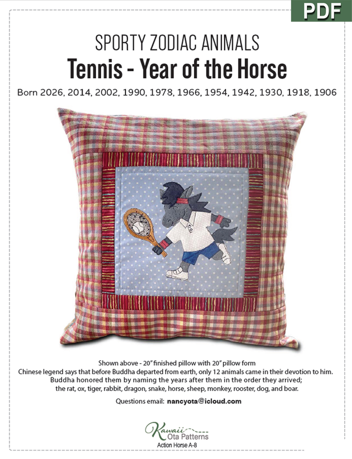 Tennis-Year-of-theHorse-digital-sewing-pattern-Kawaii-Ota-front