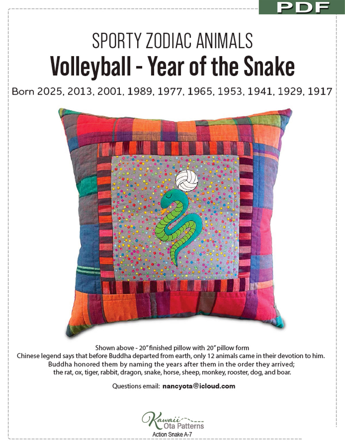 Volleyball-Year-of-The-Snake-digital-sewing-pattern-Kawaii-Ota-front