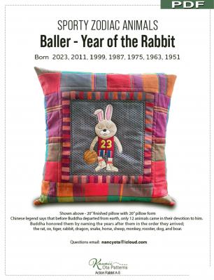 Digital Download - Baller Year of the Rabbit PDF sewing pattern from Kawaii Ota