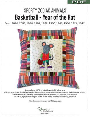 Digital Download - Basketball Year of the Rat PDF sewing pattern from Kawaii Ota